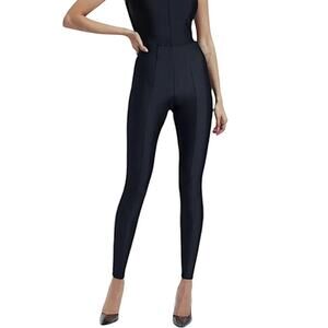 NWT Good American Black Shine Compression Skinny Leggings Size 4 XL Retail $99